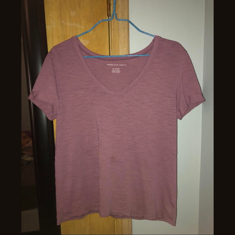 PINK basic V-neck tee